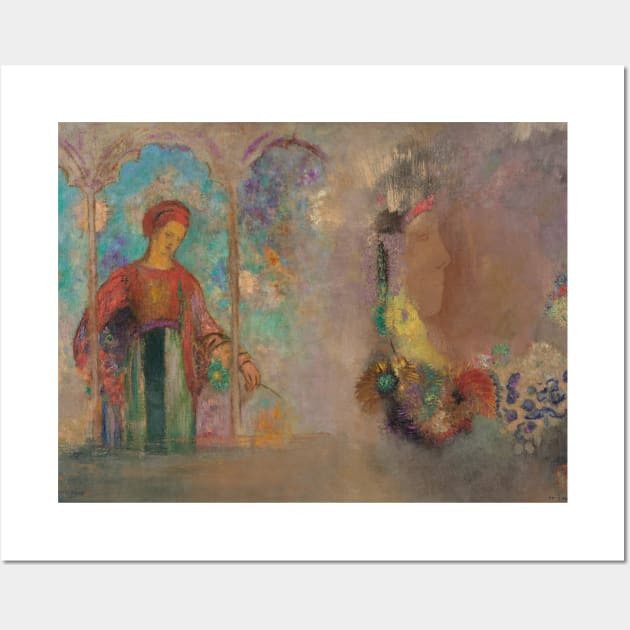 Woman in a Gothic Arcade by Odilon Redon Wall Art by Classic Art Stall